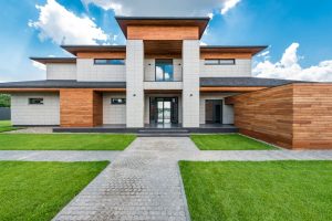 Desain eksterior rumah modern yang dirancang oleh Kontraktor dan Arsitek profesional.